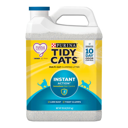 Purina  Instant Action Clumping Cat Litter, Natural, Low Dust, Odor Control, 20 Lb. Jug